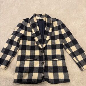 Pendleton Blue and Cream Plaid Blazer